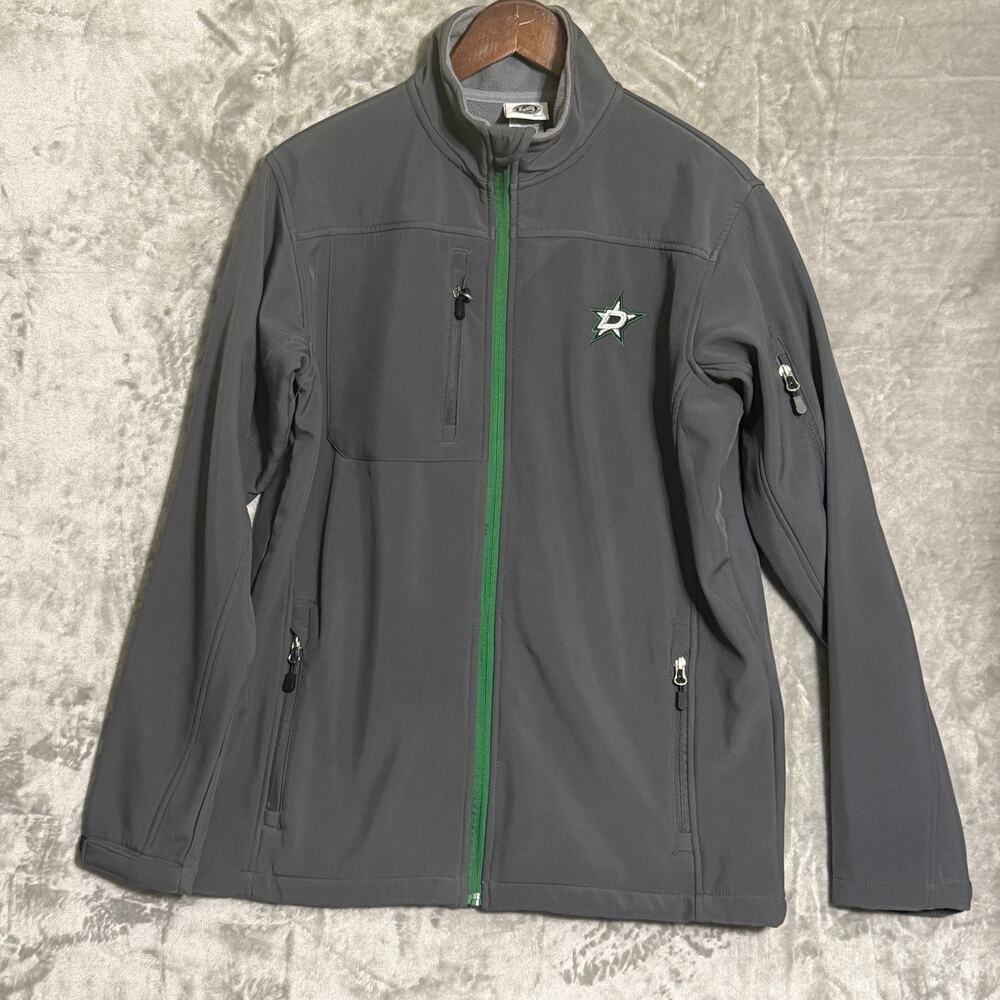 Dallas Stars NHL Gray Softshell Jacket Men’s Medium Full Zip Embroidered